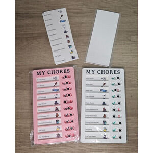 Set of 2 Kids' Chore Chart Sliding Routine To-Do Checklist ADHD Planning